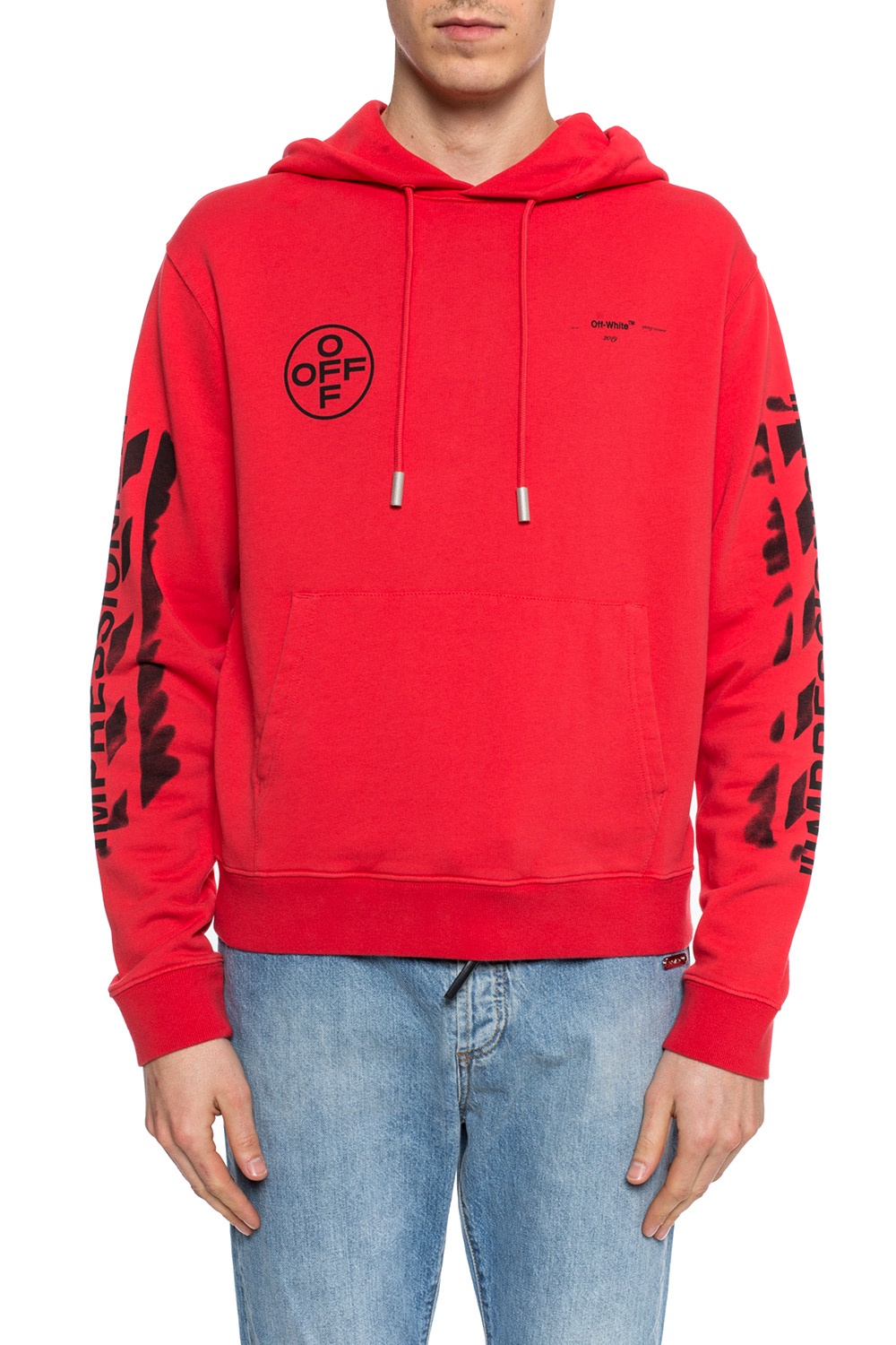 Off white sale red hoodie price